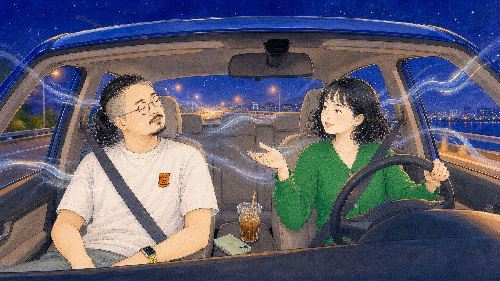 沈红一边开车一边讲故事，柔软的声波飘出车窗。